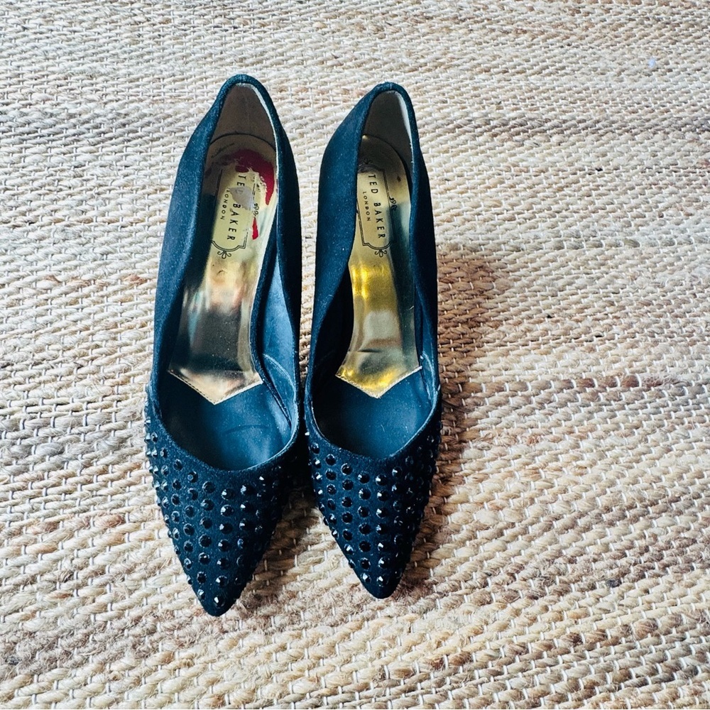 Ted Baker London Women's Studded Black Suede Heels Pumps Size 41/10